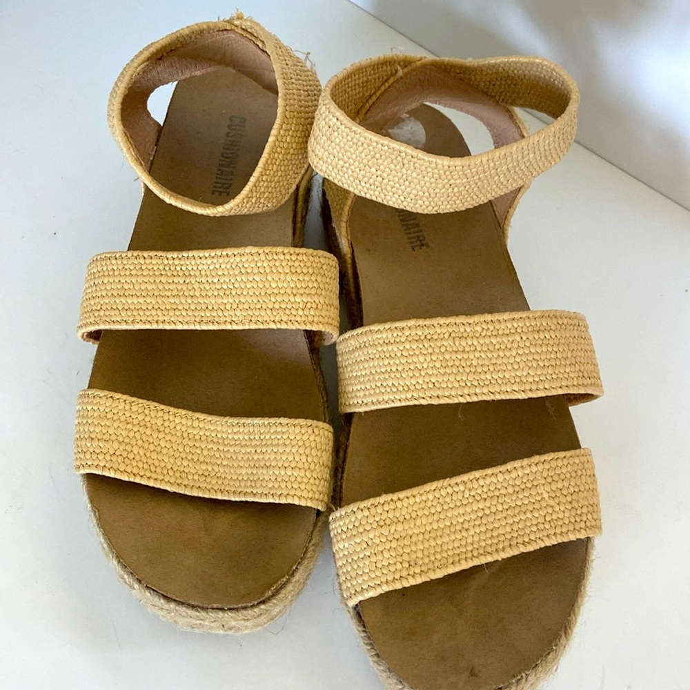 Cushionaire Women Mandy Espadrille Sandals Size 8.5 Ankle Strap